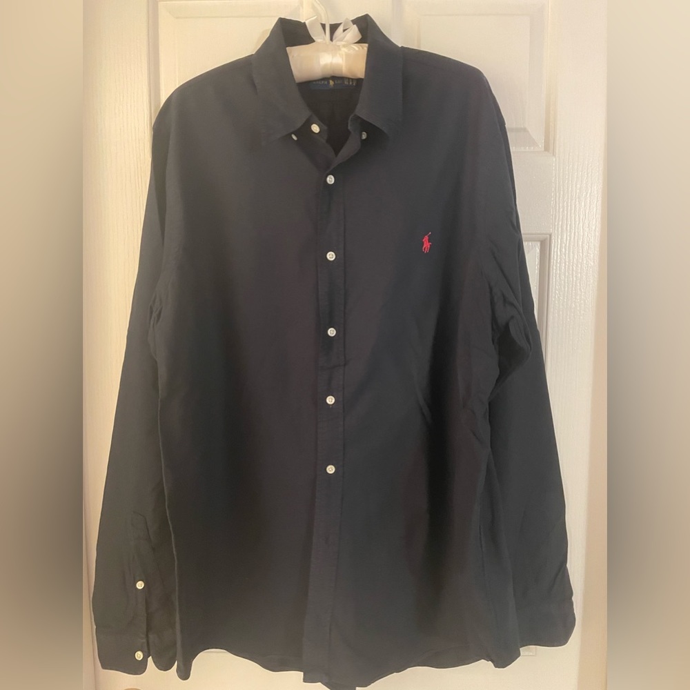 Men’s Black Polo Button Down. XL. EUC